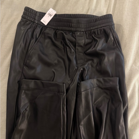 GAP Pants - GAP Black Faux Leather Joggers